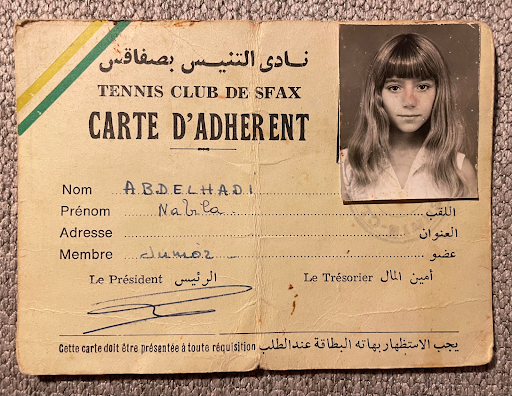 French Teacher Nabila Harig was a champion of the Tunisian Tennis team in France before she came to the United States on an educational visa. Courtesy of Nabila Harig 
