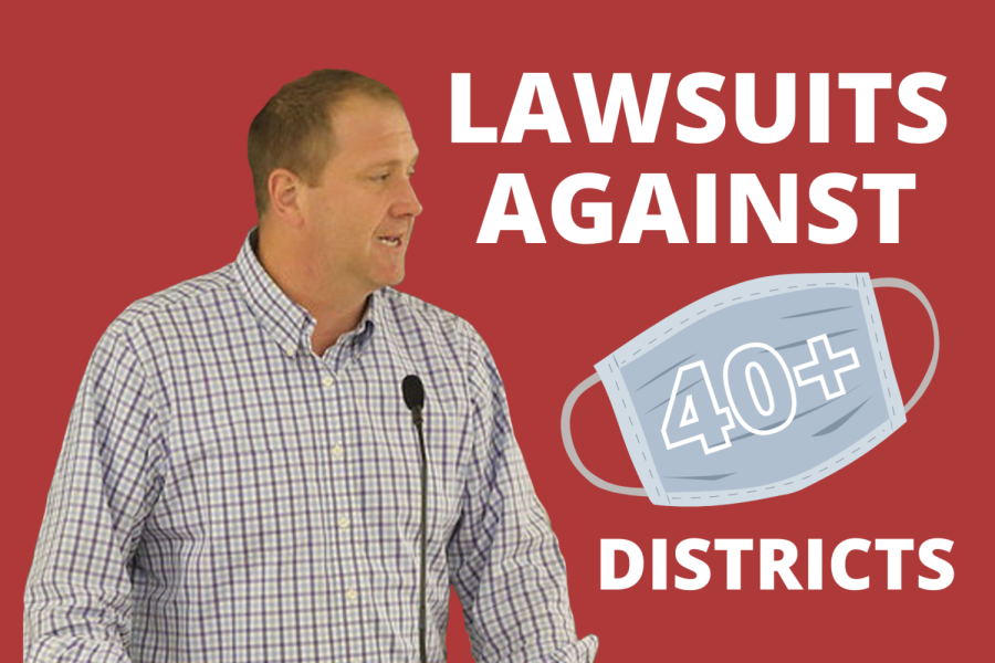 Attorney General Eric Schmitt announces a total of 45 district lawsuits, protesting mask mandates.
