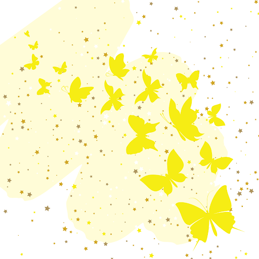 A graphic portraying yellow butterflies, also a symbol in Gabriel Garcia Marquezs 100 Years of Solitude.