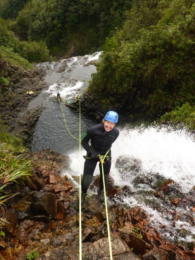 Always looking for a new adventure, Chemistry and 
Physics teacher Allison Privitt goes canyoning for the  first time. Canyoning involves navigating a 
mountain stream using a variety of techniques. “That’s the scariest thing I’ve ever done, it’s  the craziest thing I’ve ever done, and I’m doing it again 
this summer,” Privitt said. 