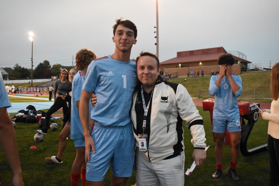 Senior Nick Menendez chose to honor Business Teacher Bill Mitchell during Teacher Appreciation night for varsity boys soccer. Players wrote letters to their teachers and gave them to them before the game. “I chose Mr. Mitchell because I enjoy his class. I believe what hes teaching will actually be useful to me later on in life. [I like] solving problems, working out how to best present an idea or a concept and then working through that and delivering on it,” Menendez said.