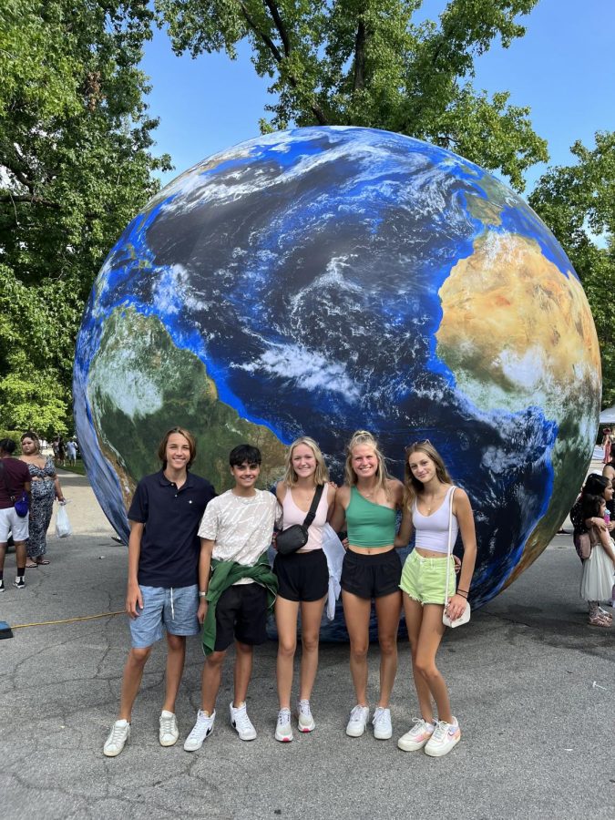 Sophomore Sienna Lorenz attends the Festival of Nations with her host brother, junior Sam Placer-Frey and friends. “Honestly, Im still getting used to it, but I love having another person in the house. Ive always wanted a brother so this was kind of our opportunity to get a brother. It’s been fun being able to participate in [the] events that they host for his exchange program [and] getting to know people from other countries as well and seeing their culture,” Lorenz said. “Hes never seen snow before. It was so funny. He was outside getting a snowball and chucking it at our house. So it was really cool to be able to see him see snow for the first time and get to experience that.”