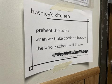 Culinary teacher Katie Hashley receives two haikus around her door. Student writers chose to highlight the wafting scents and spice concoctions created in the kitchen. “I love that the students chose to write haikus about our class because especially if it’s a former student, it lets me know that they really enjoyed taking the class,” Hashley said. “[The haikus] were completely true. When we bake cookies, the whole school does, in fact, know. In my mind, it’s free advertising for students to take the class. It also made me really happy because when we make cookies, it’s always a really fun day for students.”