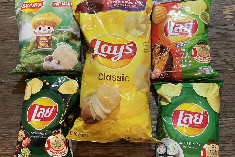Diverse flavors
of Lays potato chips from across the world.