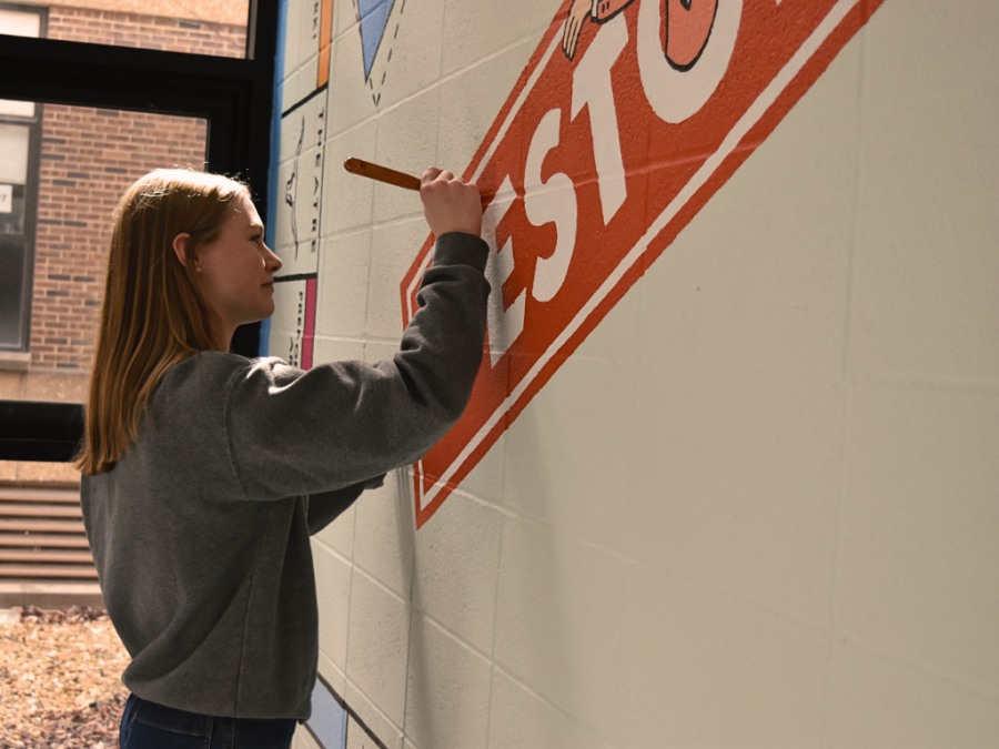 For years, the tradition of painting a senior mural on one of the walls in the cafeteria has continued. Senior Darcie Morgan’s mural for the class of 2023, titled “Westopoly,” was selected by the senior class vote.