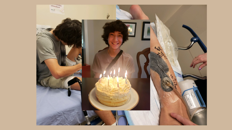Senior+Henry+Dittmar+celebrates+his+18th+birthday+in+recovery+from+a+drive-by+shooting+that+left+him+seriously+injured.+During+this+birthday%2C+Dittmar+was+still+unable+to+walk+from+the+effects+of+a+bullet+that+ripped+through+his+calf.++The+most+challenging+part+of+this+experience+was+being+patient+with+everything%2C+Dittmar+said.+Building+that+patience+was+definitely+the+best+thing+for+me%2C+%5Bbecause%5D+I+am+definitely+not+a+very+patient+person.+I+learned+a+lot+about+myself+during+this+experience.