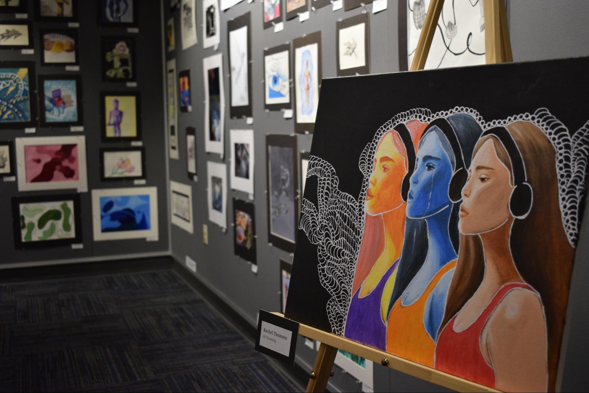 From Jan. 22 through Feb. 1, Parkway West High is displaying a wide array of art pieces made by students ranging from elementary to high school. All classes were represented on the displays in both the art wing and the main foyer of the school. “[Art] benefits me because in the middle of a busy day. I can just relax and have some fun doing art and it makes me happy. I think its important that you show art in the art show so that people can get inspired by it and be inspired to create their own pieces; it’s really impactful,” sophomore Dhiya Prasanna said.