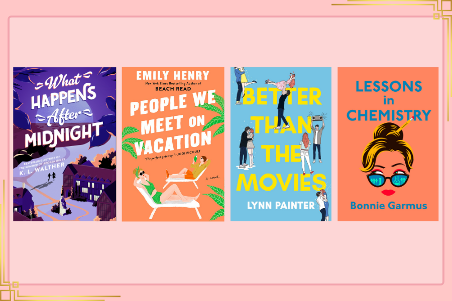 Four rom-com books from the library that are reviewed below.
