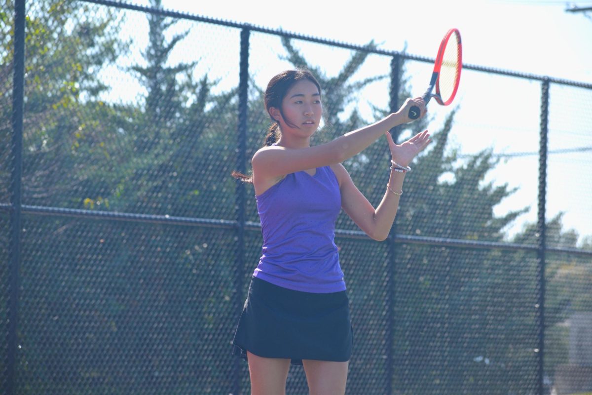 “Hitting that ball hard is just pure satisfaction. I’m on the varsity tennis team, and it’s funny because I actually got pressured into joining, but we actually [had] a really good season. I’ve been playing for three years now. My favorite part is definitely going to other schools and meeting other girls. Tennis is really fun and it's a good stress reliever, but something that [stresses me out] is definitely tests [at school]. When things [start to] stress me out, I just tell myself that [I] can get there because everyone will move on and [will] get there [too].” Alisha Yin, 10

