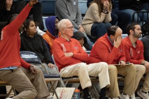 Sitting courtside and observing the game, basketball coach Rich Rogers tries to help his team win in any way he can. Rogers has coached all levels of basketball at Parkway West for over 57 years and still has maintained a constant level of dedication and focus throughout his career. “If you're going to play basketball, you have to be willing to work as hard as possible and be ready for things to go wrong,” Rogers said.