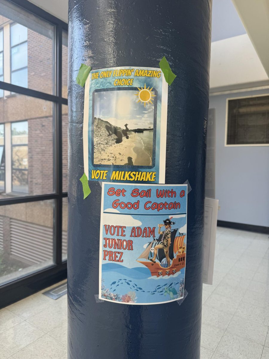 Students campaign across the school by putting up colorful and themed posters. Sophomore Adam Thomas campaigned with a pirate theme for his posters. Thomas also created a rubber duck scavenger hunt to entertain and encourage voters. “I like campaign week a lot because of how fun the environment is. It isn't about getting votes. It's about making students happy. With all my campaigns, even my one last year, I try [to] make them as fun for everybody as possible,” Thomas said.