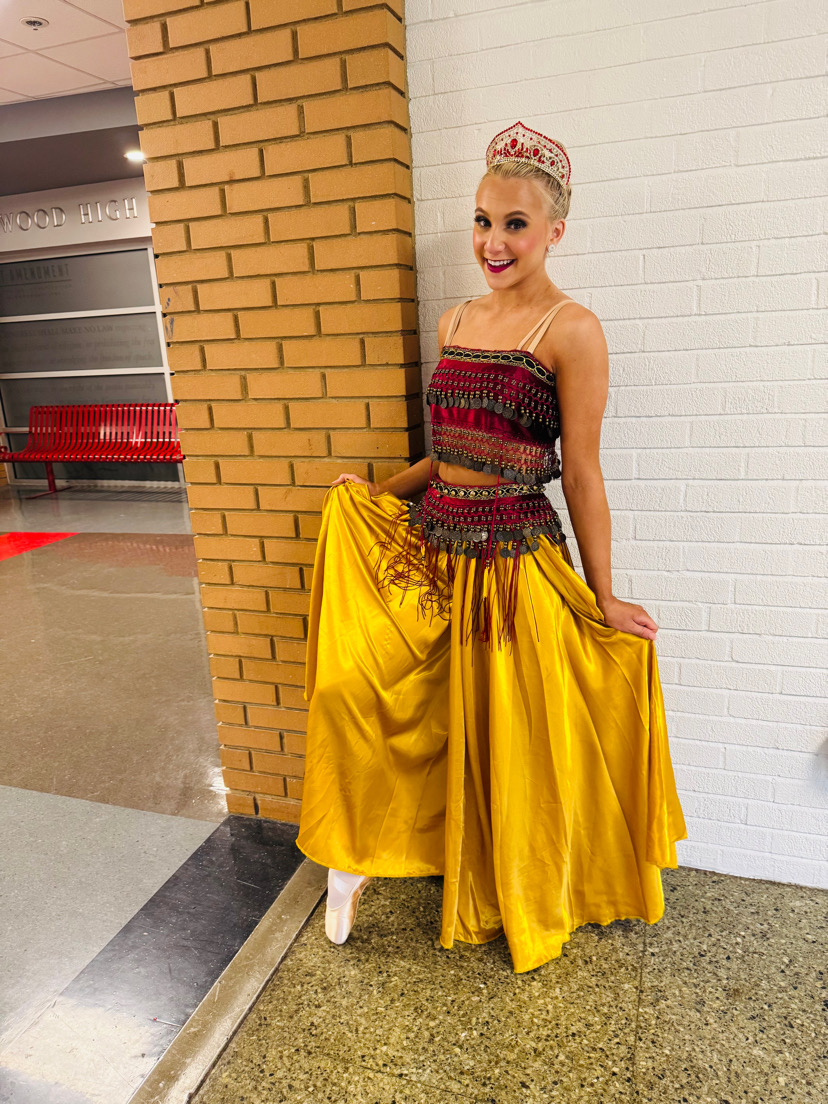 Dressed in her colorful costume and stage makeup on, sophomore Sophie Stricker is prepared to play her role for the Nutcucker as an Arabian queen. "I [had] dress rehearsal [Friday] and the show [was] Saturday and Sunday," Stricker said.