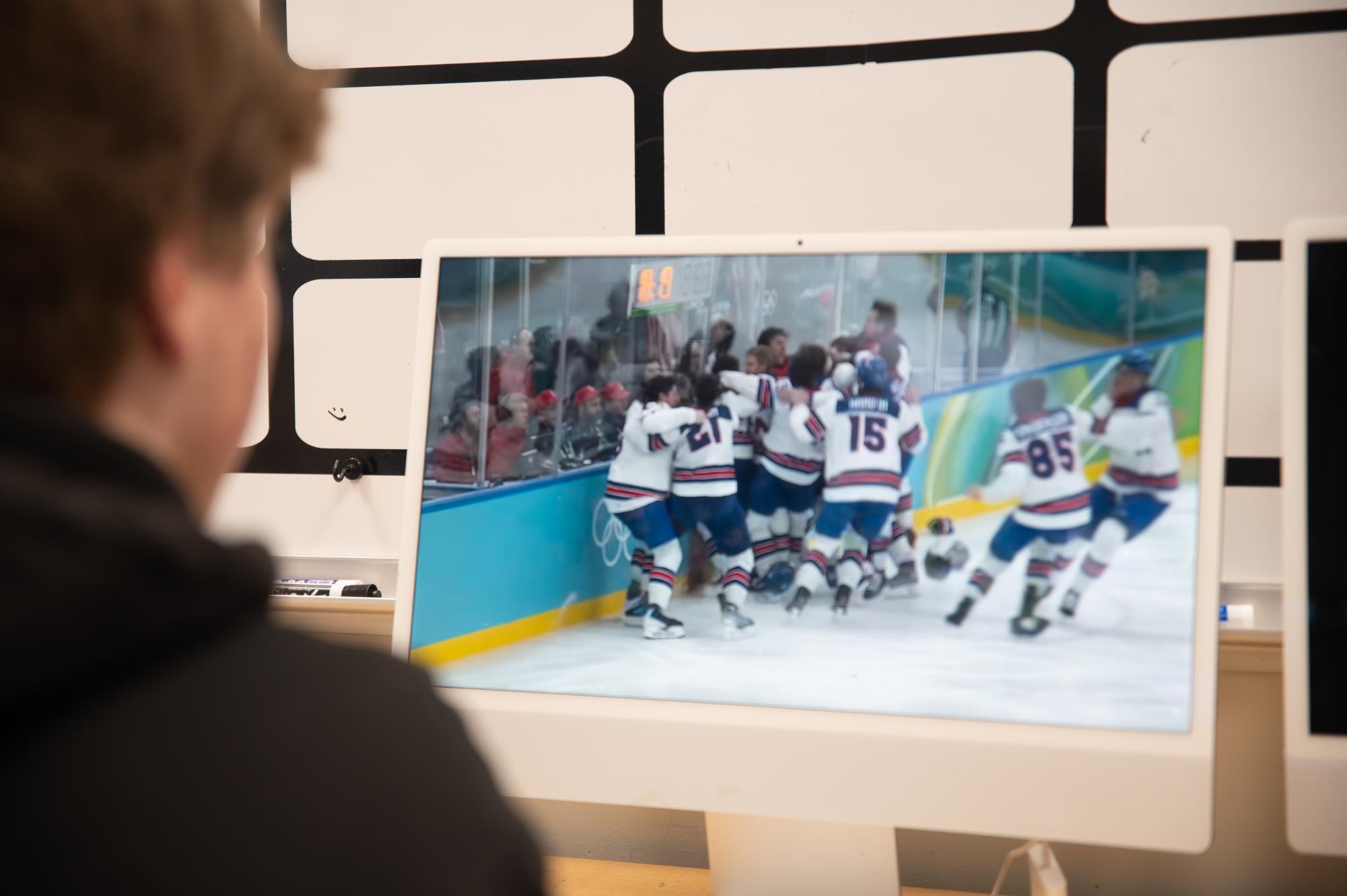 Reflecting on the moment that the United States Men’s Hockey team won gold in an intense match against Canada, junior Connor Boles rewatches the clip. The United States sealed a 2-1 win over Canada in a close match on Feb. 22. “I remember jumping up off the couch early that morning, watching Jack Hughes score that goal. I'm glad I woke up early that Sunday,” Boles said.