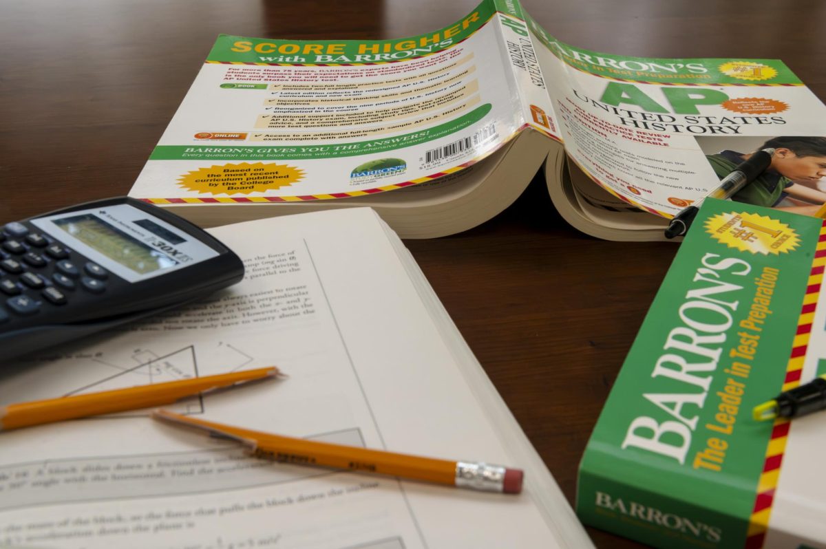 Days out from annual Advanced Placement (AP) exams, a pencil lies snapped in half, surrounded by a variety of study materials, symbolic of the frustrations accompanying end-of-year exams. AP exams are scheduled to run May 4 - 15, 2026. “I am taking three AP exams this year, [and] I only took one last year. [Last year,] I made sure I got a good rest before my exams; [this week,] I’ve been taking notes on each chapter [from my textbooks],” sophomore Shree Sikkal Kumar said.